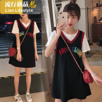 shengshi孕妇装20新时尚小个子孕妇装天裙子辣妈个性两件套连衣裙