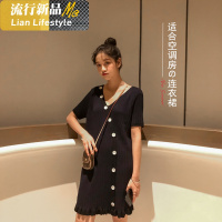 shengshi孕妇装时尚遮孕肚装小个子20孕妇裙子法式黑色洋气连衣裙