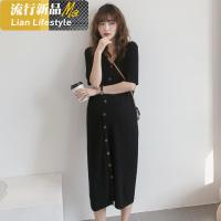 shengshi孕妇连衣裙装20新简约弹力韩版V针织裙孕妇裙