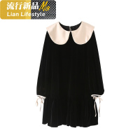 shengshi孕妇连衣裙金丝绒娃娃减龄遮肚子韩版中宽松装孕妇装裙子