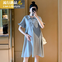 shengshi时尚孕妇装针织连衣裙外出时尚哺乳中长喇叭孕妇连衣裙