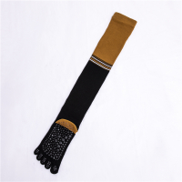 盛世尼曼瑜伽袜五指长筒过膝盖专业防滑初学者舞蹈袜子女秋冬季棉普拉提袜子