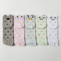 盛世尼曼五指袜子女中筒棉春秋冬季透气吸汗防分脚趾袜五指女中筒棉袜子