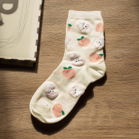 盛世尼曼女生可爱袜子中筒袜棉秋冬季卡通兔子小熊袜韩版学院风女士长袜