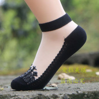 盛世尼曼夏季女士丝袜超薄浅口隐形袜冰丝短款水晶透明丝袜棉底玻璃丝袜子