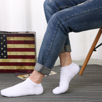 盛世尼曼5双男士短袜子潮毛圈运动毛巾底加厚吸汗篮球船袜黑白棉半隐形