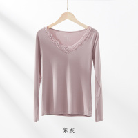 盛世尼曼莫代尔秋衣女低领蕾丝内穿打底衫薄款保暖上衣打底内衣2020年新款胸罩
