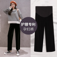 盛世曼尼孕妇裤子时尚外穿夏季春夏金丝绒阔腿裤春秋薄款打底宽松夏装春装