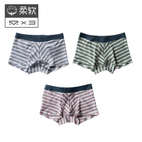 盛世尼曼有棵树内裤男平角裤透气男士四角裤头条纹潮流个性骚青年宽松内裤