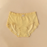 盛世尼曼靴下物春夏粉色少女蝴蝶结蕾丝边内裤女棉质裆中腰透气舒适三角裤内裤