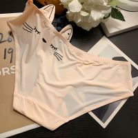 盛世尼曼牛奶丝甜美少女可爱猫耳朵内裤女性感冰丝舒适弹力学生棉裆底裤内裤