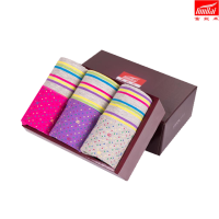 盛世尼曼富妮来女士内裤女高腰棉质收腹提臀大码产后平角内裤女透短裤礼盒内裤