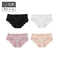 盛世尼曼有棵树内裤女棉透气中腰女士三角底裤蕾丝少女日系可爱女生裤头内裤