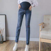 盛世曼尼孕妇裤子春季外穿牛仔长裤宽松春秋托腹铅笔裤夏装打底裤2019新款