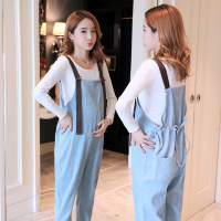 盛世曼尼孕妇背带裤套装春秋外穿早春夏季新款灯芯绒女小个子孕晚期春装