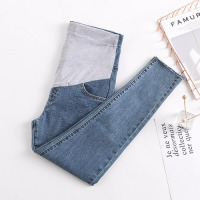 盛世曼尼孕妇牛仔裤春季外穿时尚潮妈九分裤子春秋款小脚长裤打底2021春装