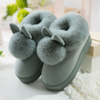 盛世尼曼高跟厚底棉拖鞋女冬季家用厚底室内可爱毛绒家居防滑月子鞋秋冬天孕妇鞋