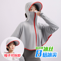 盛世尼曼骑车防晒帽子女夏天紫外线遮阳帽冰丝大沿遮脸面罩电动车太阳帽帽子
