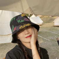 盛世尼曼先生甜酷少女可爱潮小熊涂鸦日常百搭春夏遮阳渔夫帽女显脸小帽子