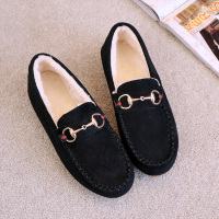 盛世尼曼2018秋冬款加绒豆豆鞋女韩版平底女鞋懒人瓢鞋孕妇保暖软底棉鞋潮孕妇鞋