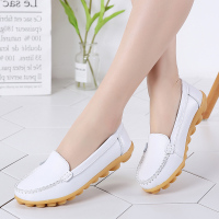 盛世尼曼春秋皮平底小白鞋女妈妈鞋大码女鞋豆豆鞋女护士鞋休闲孕妇单鞋孕妇鞋