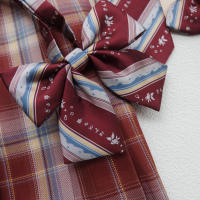 盛世尼曼春日部[金鱼浮梦]原创红色领结免打领带现货可爱刺绣jk制服小物