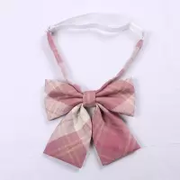 盛世尼曼[树莓红茶小物]日系JK制服领结学生领带粉色格裙领花蝴蝶结领带