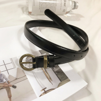 盛世尼曼韩国新款chic韩风做旧铜扣头腰带学生百搭简约金属皮带女青少年潮