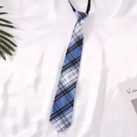 盛世尼曼ins小领带韩版学生学院风潮日系拉链格子领带JK制服领带男女通用领带