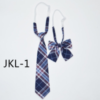 盛世尼曼新款JK格子领带领花套装学生校服韩版学院风团体表演蝴蝶结领带领带