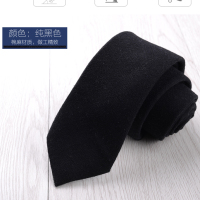 盛世尼曼韩版男士休闲学生时尚6cm黑色英伦棉麻复古窄版领带潮礼盒装领带