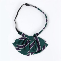 盛世尼曼日系条纹领带领花墨绿女学院风学生懒人拉链式校服制服领结领花JK领带