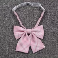 盛世尼曼[少女心事小物]日系正统JK制服领结衬衫领带粉红格裙领花蝴蝶结领带