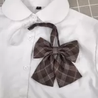 盛世尼曼jk制服领结咖啡色格子蝴蝶结少女学院风衬衫男女学生免打手打领带领带