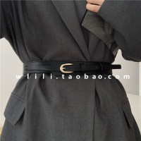 盛世尼曼腰封女时尚配西装连衣裙子百搭黑色气质复古装饰腰带简约收腰皮带