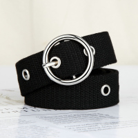 盛世尼曼女士帆布腰带年轻人学生ins风潮个性韩版皮带简约百搭圆环扣裤带