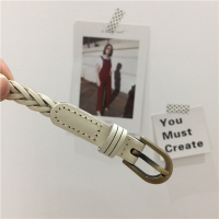 盛世尼曼时髦复古的麻花编织细皮带女韩版百搭金属针扣腰带学生2021新款