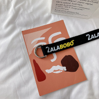 盛世尼曼帆布腰带男 字母百搭免打孔潮流嘻哈ins风学生复古女装饰牛仔裤带