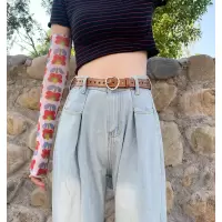 盛世尼曼黑色爱心网红皮带女牛仔裤腰带百搭ins风免打孔学生装饰裤带韩版