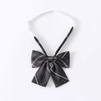 盛世尼曼现货领结/领花/免打领带JK制服黑灰格配饰 碳灰 烟灰 青野书阁下领带