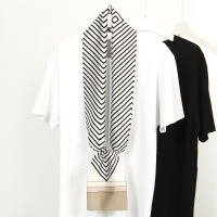 盛世尼曼黑白条纹小长条方巾细窄丝巾女春秋夏季搭配西装风衣衬衫领带飘带领带