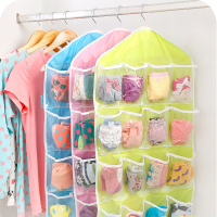 16格衣柜内裤袜子分类收纳袋挂袋 悬挂式储物整理收纳袋