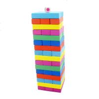 48片彩色层层叠积木玩具叠叠高抽抽乐木质桌游游戏叠叠乐大号
