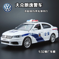 适用大众朗逸公安110警车模型儿童玩具汽车仿真1:32特警合金车模4开