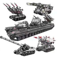 军事系列T92坦克军事模型儿童高难度拼装积木玩具模型