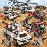 儿童积木雷霆使命男孩拼装军事坦克战车男孩小颗粒拼插玩具3201-9