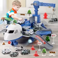 儿童玩具收纳惯性飞机弹射轨道配合金车音乐早教惯性玩具车模型