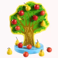 磁性苹果树宝宝摘苹果贴快乐果园儿童木制仿真过家家益智玩具