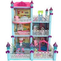 儿童过家家拼装别墅DIY娃娃屋场景套装公主城堡仿真房子女孩玩具