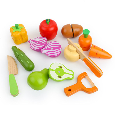 木质儿童磁性可切蔬菜水果切切乐玩具仿真过家家厨房男孩女孩宝宝-12pcs水果切切乐